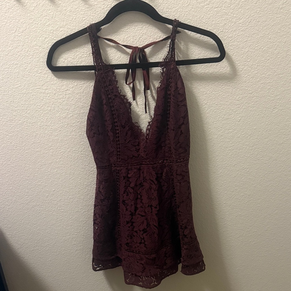 Tobi Maroon Halter Dress